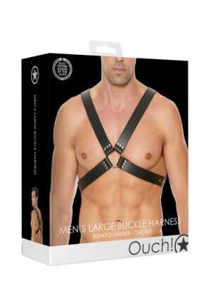 Men's Large Buckle Harness - One Size - Black - Afbeelding 2