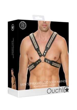 Men's Pyramid Stud Body Harness - One Size - Black - Afbeelding 2