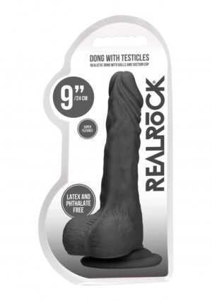 Dong with testicles 9'' - Black - Afbeelding 2