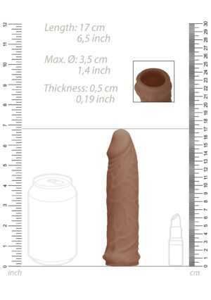 Penis Sleeve - 7"/ 17 cm - Tan - Afbeelding 8