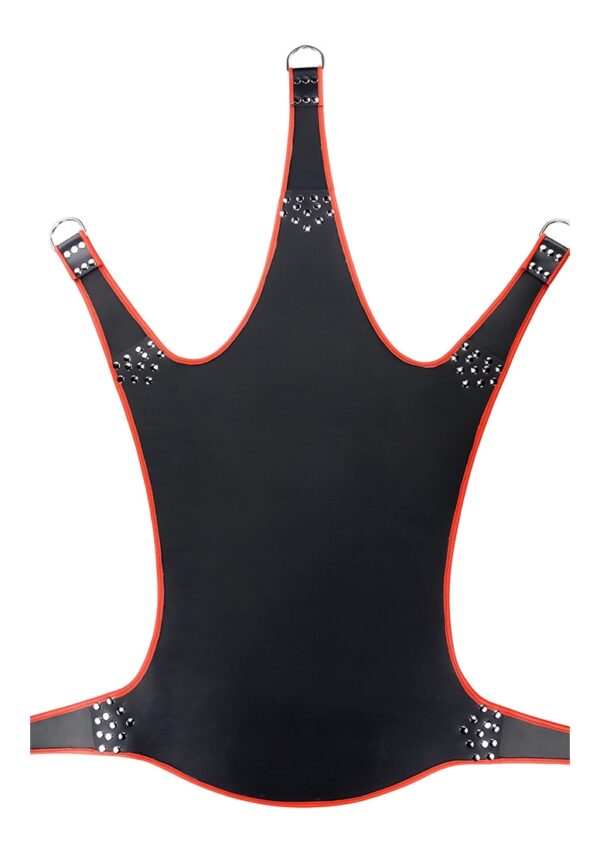 Leather sling with Red piping - 5 points - Black