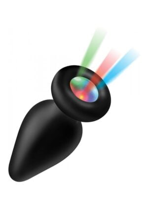 Silicone Light-Up Small Anal Plug - Black - Afbeelding 3