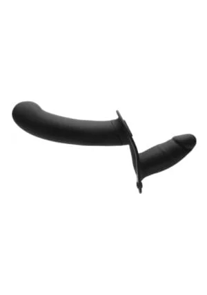 28X Double Diva 1.5" Double Dildo w/ Harness and R/C - Black - Afbeelding 1