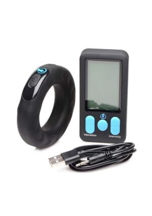 Vibrating and E-Stim Silicone Cock Ring w/ RC 45mm - Afbeelding 3