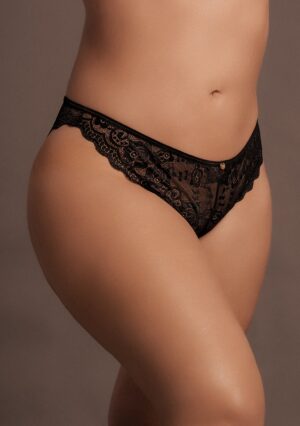 Claire - Elastic Lace Brief Golden Details - Black - OSX - Afbeelding 7