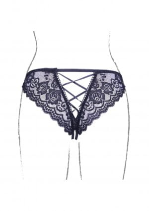 Zo - Lace Brief Back Lacing Golden Details - Black - OS - Afbeelding 10