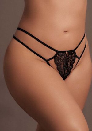 Faye - Lace Thong Sliders Golden Details - Black - OSX - Afbeelding 7