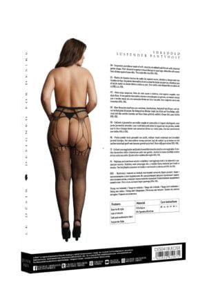 Shredded Suspender Pantyhose - Black - OSX - Afbeelding 4