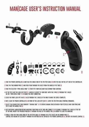 Model 22 - Chastity - 4.5" - Cock Cage with Electro - Black - Afbeelding 6