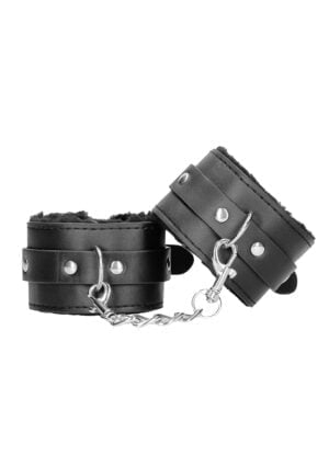 Plush Bonded Leather Hand Cuffs - With Adjustable Straps - Afbeelding 5