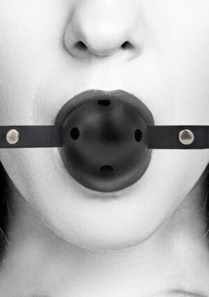 Breathable Ball Gag - With Bonded Leather Straps - Afbeelding 1