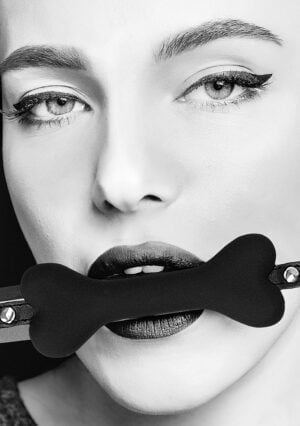 Silicone Bone Gag - With Adjustable Bonded Leather Straps - Afbeelding 1