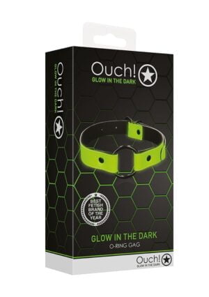 O-Ring Gag - Glow in the Dark - Neon Green/Black - Afbeelding 2