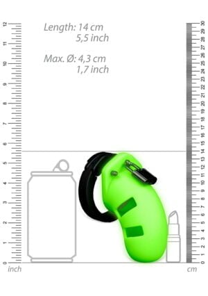Model 20 Cock Cage - 3.5'' - GitD - Neon Green/Black - Afbeelding 7