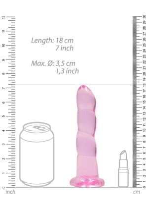 7'' / 17cm Non Realistic Dildo Suction Cup - Pink - Afbeelding 3
