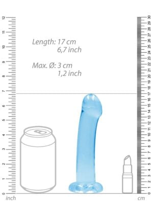 6.7'' / 17cm Non Realistic Dildo Suction Cup - Blue - Afbeelding 3