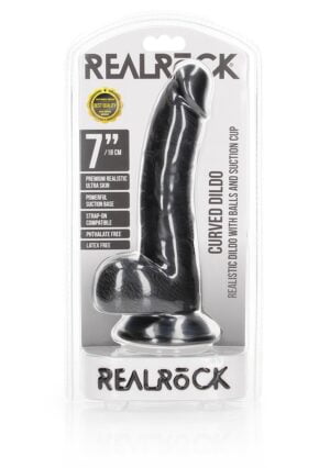 Dildo with Balls and Suction Cup - 7''/ 18 cm - black - Afbeelding 2