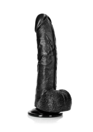 Dildo with Balls and Suction Cup - 8''/ 20.5 cm - black - Afbeelding 1