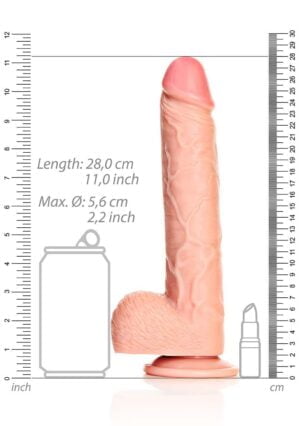 Dildo with Balls and Suction Cup - 10''/ 25.5 cm - flesh - Afbeelding 3