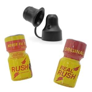2x original real rush poppers 10ml usa formula patent 1974 & poppers sniffer cap small