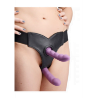 Crave Double Penetration Faux Leather Strap On