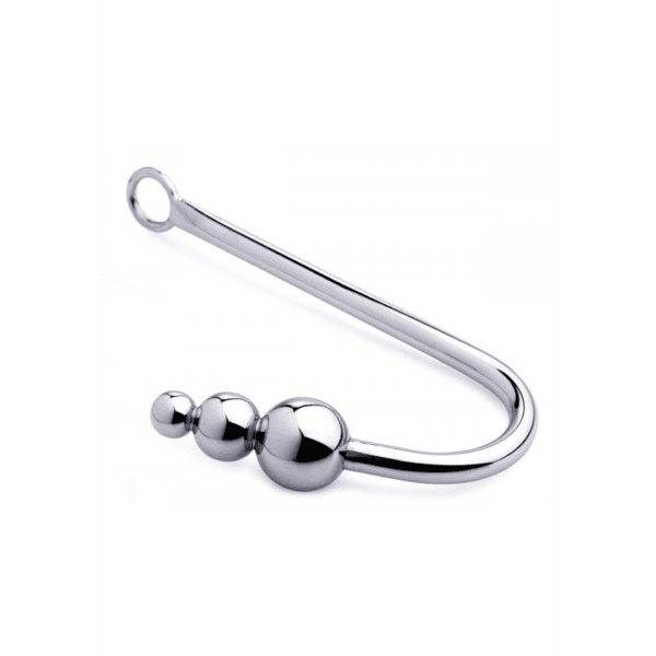 Beaded Anal Hook - Silver