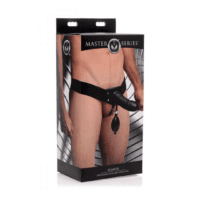 Master Series - Pumper Inflatable Hollow Strap-On - Black