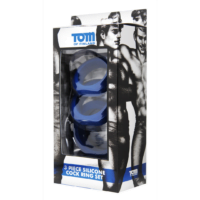 Tom Of Finland - 3 Piece Silicone Cock Ring Set - Blue