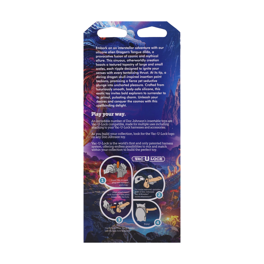 Vac-U-Lock  - Fantasy Fuckers - Draak Tongue - Glow in the Dark - Multicolor