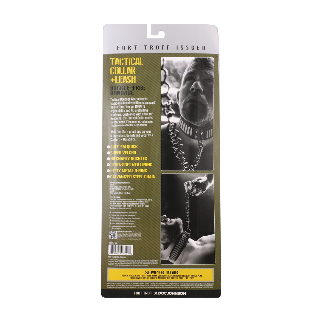 Fort Troff  - Tactische Halsband en Leash - Zwart/Groen