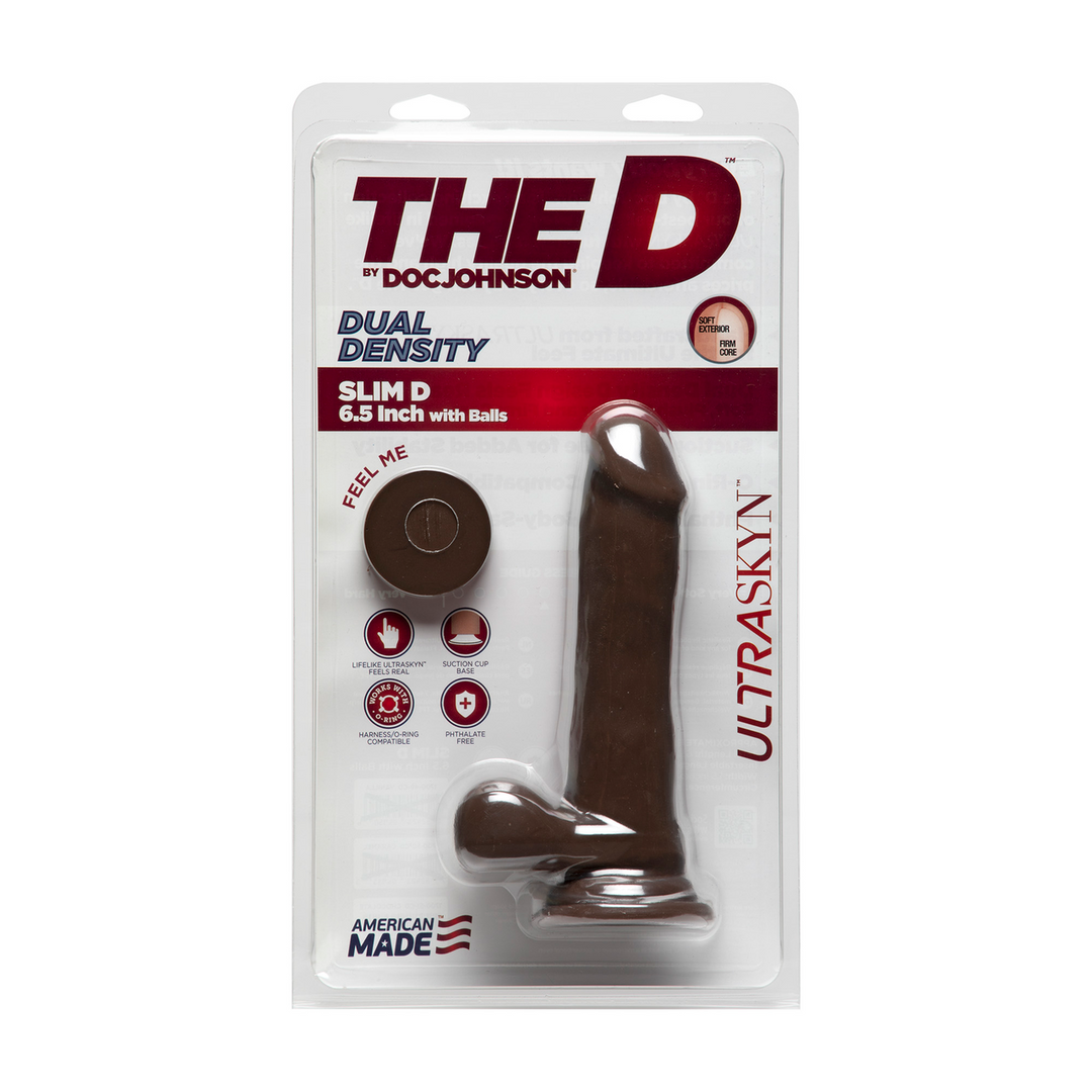 The D  - Slim D - Realistic ULTRASKYN Dildo met Ballen - 6 / 15 cm