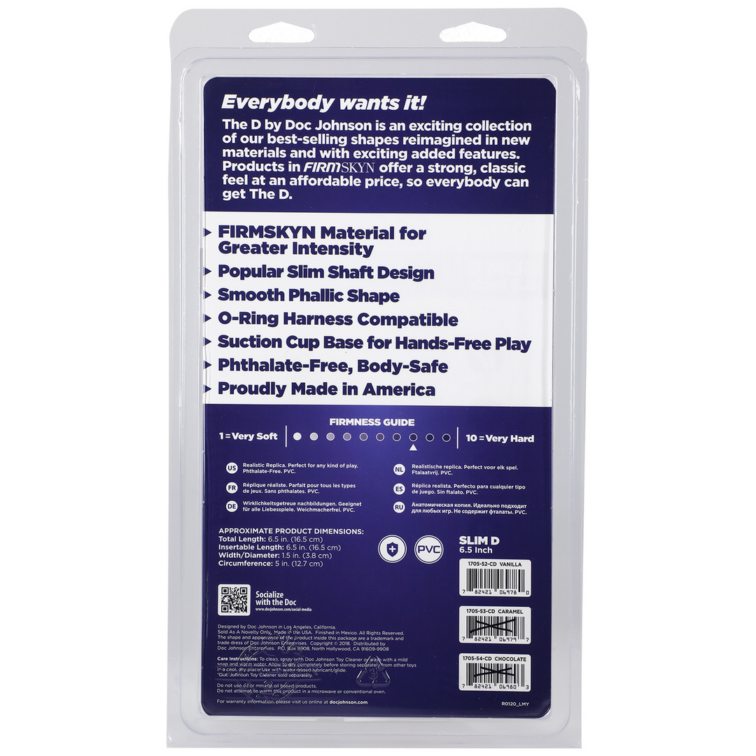 The D  - Slim D - Slim D Fsche FIRMSKYN Dildo - 7 / 17 cm