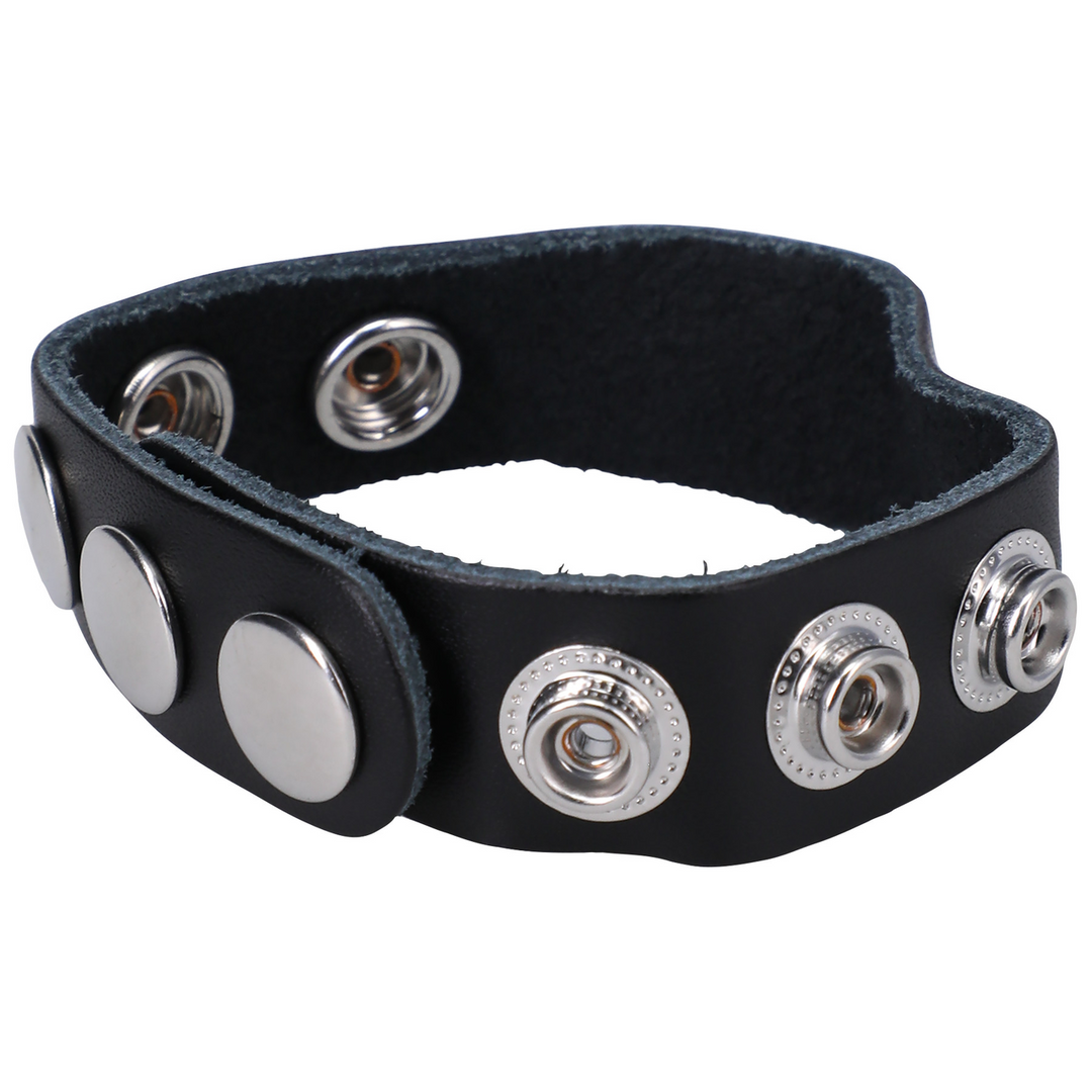 Rock Solid  - De Leather 5 Snap - Leather Cockring