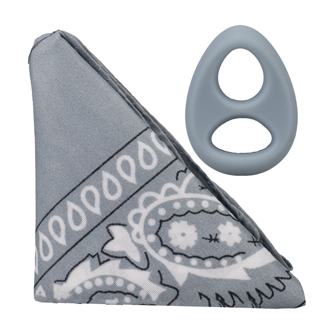 Rock Solid  - The Code - Siliconen Cockring met Bandana - Grijs