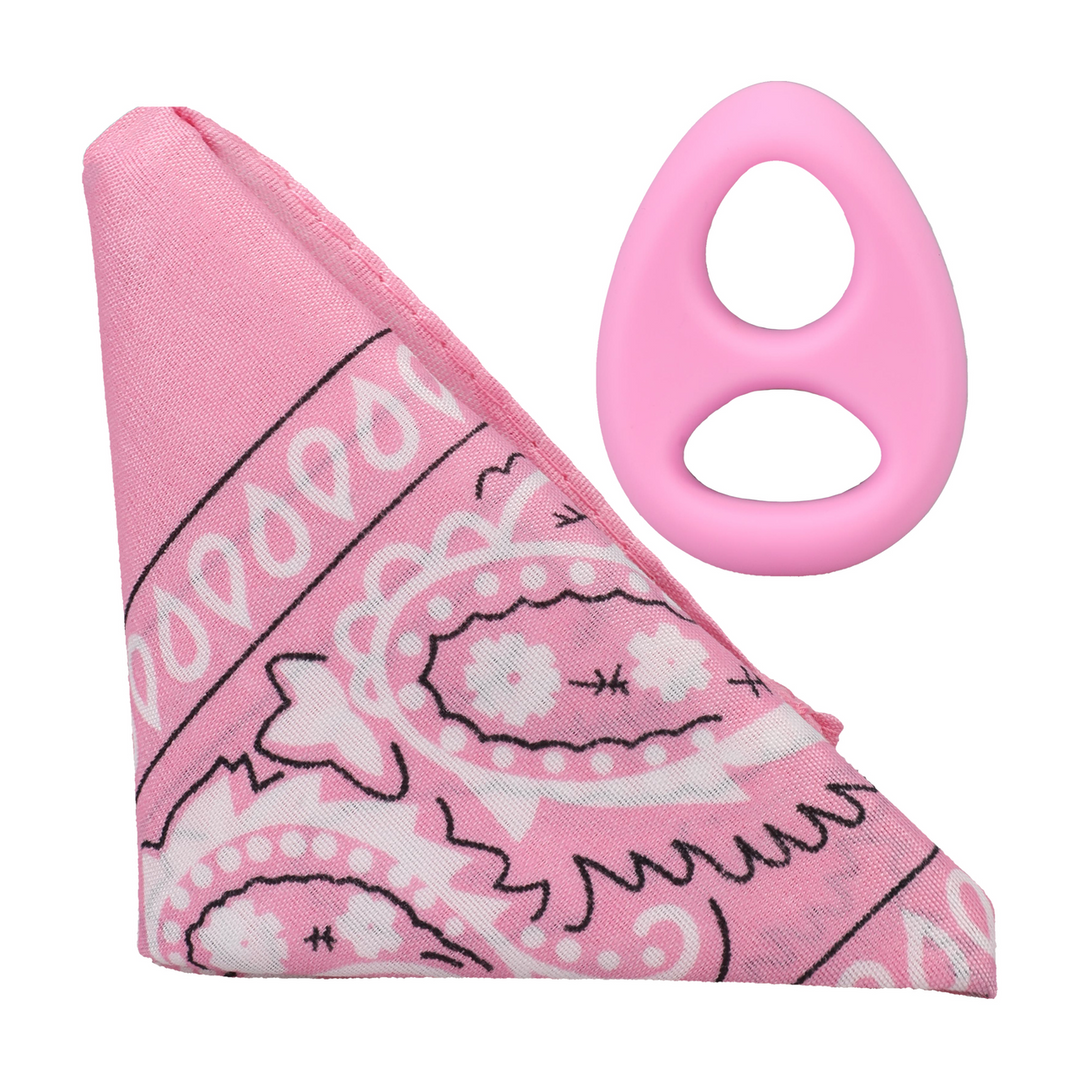 Rock Solid  - The Code - Siliconen Cockring met Bandana - Roze