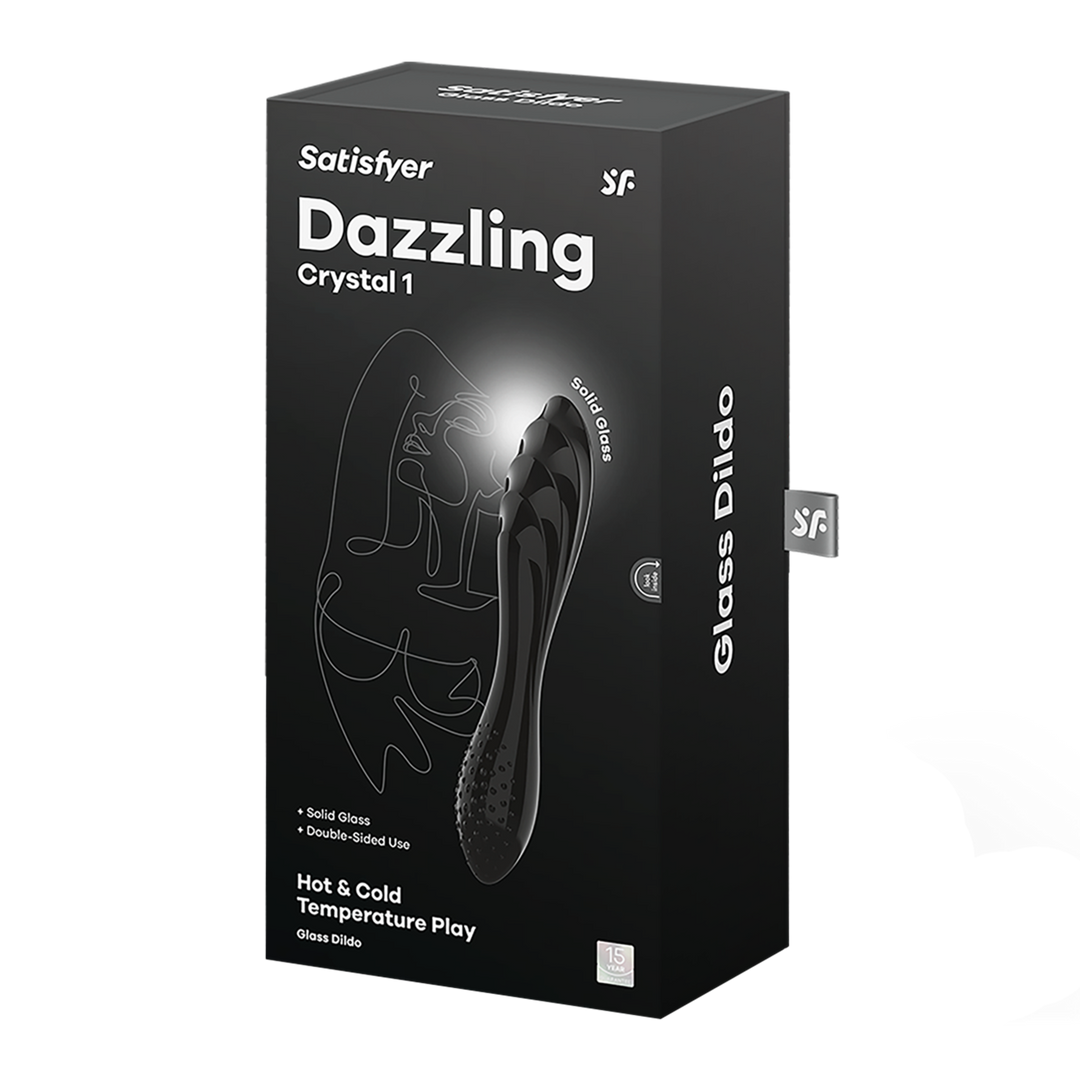 Satisfyer - Dazzling Crystal 1 - Glazen Dildo - Zwart