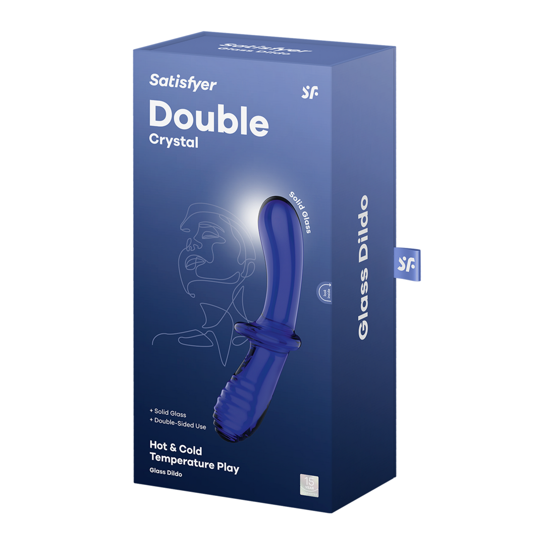 Satisfyer - Dubbele Crystal - Glazen Dildo - Lichtblauw