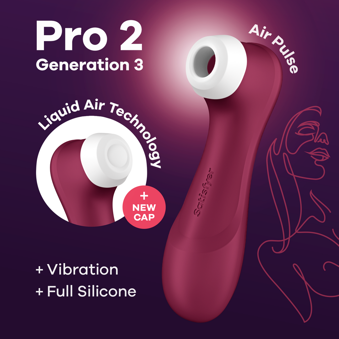 Satisfyer - Pro 2 Generatie 3 - Double Air Pulse Vibrator - Liquid Air - Wijnrood