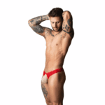 The Ultimate Duo and Boneyard - Open Ring Thong met Kobalt Cockring - L/XL - Rood