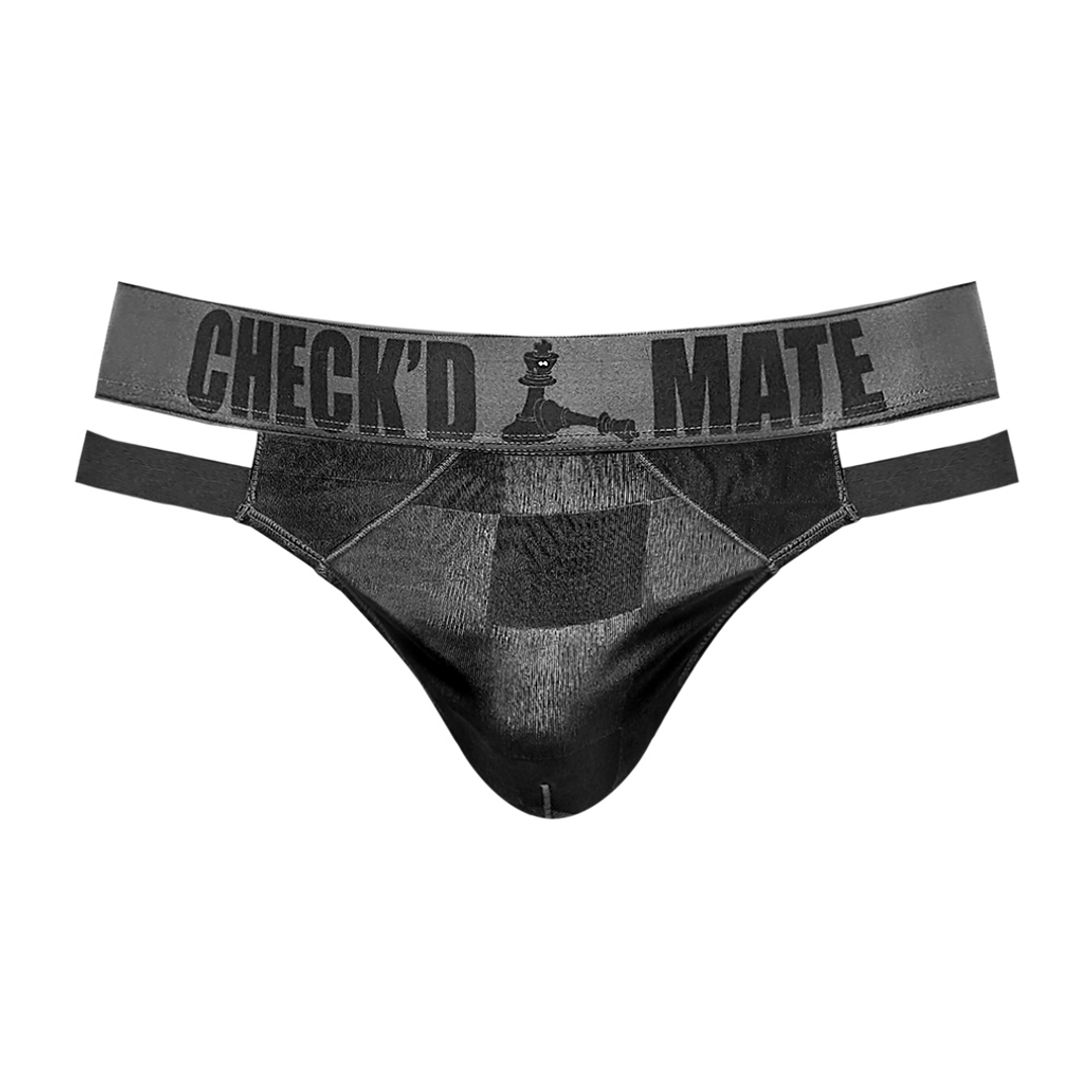Checked Mate - Cutout Thong - S/M - Zwart