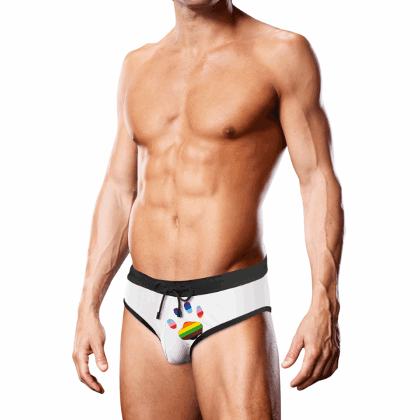 Swim Brief White Oversized Paw - XL