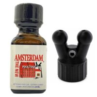 amsterdam the new poppers 24ml with double sniffer black