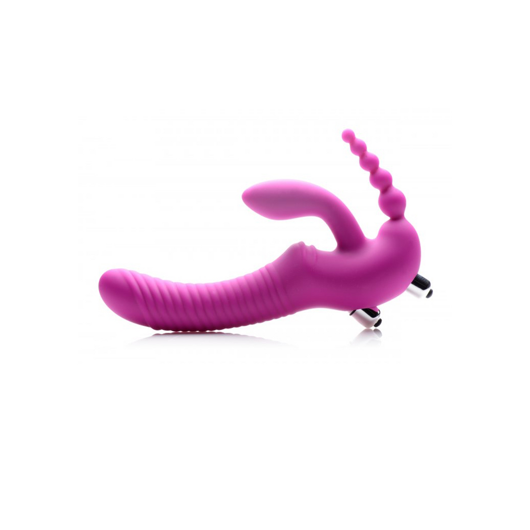 Strap U - Regal Rider - Triple Vibrerende Silicone Strapless Strap-On