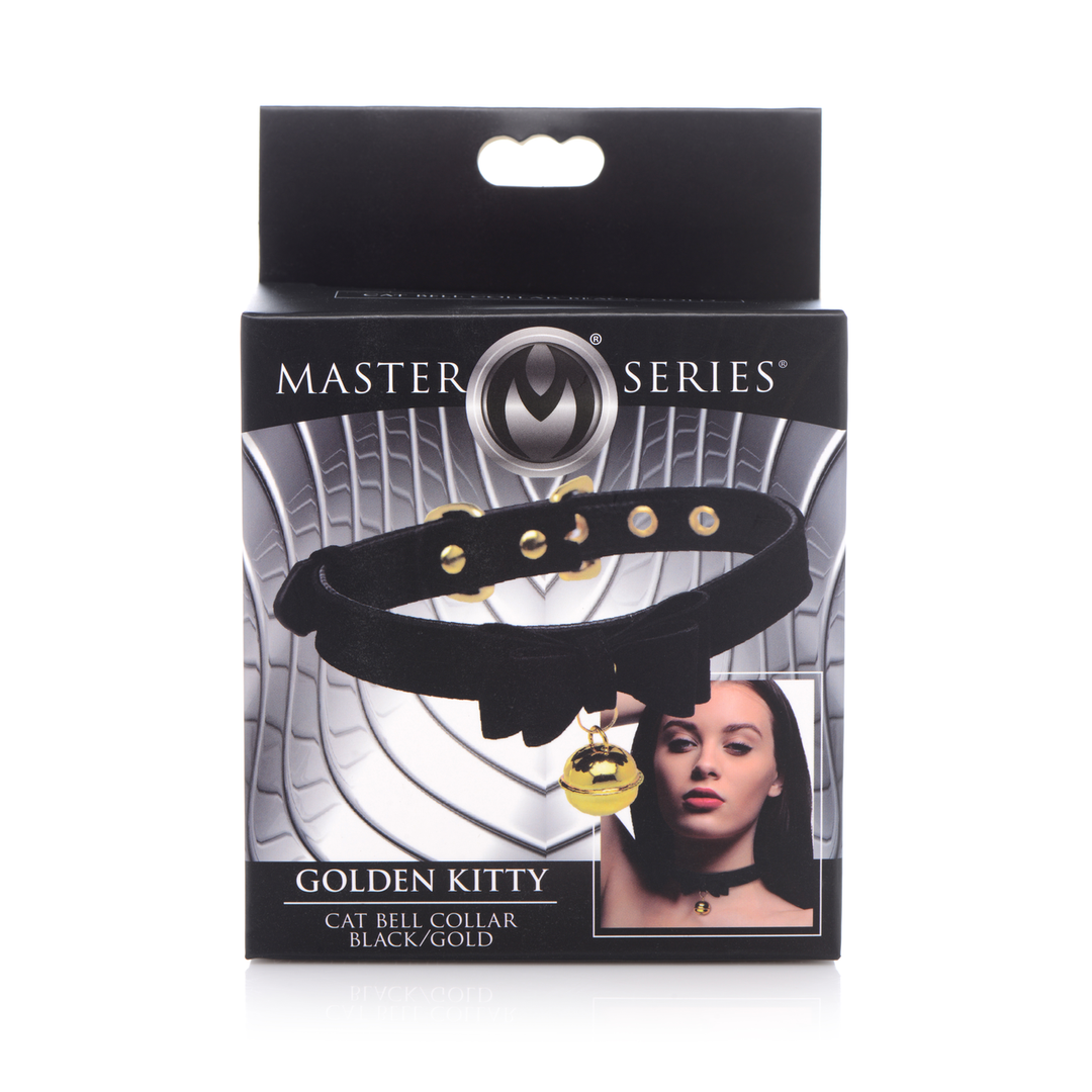 Master Series - Gouden Kitty - Kat Belhalsband - Zwart/Goud