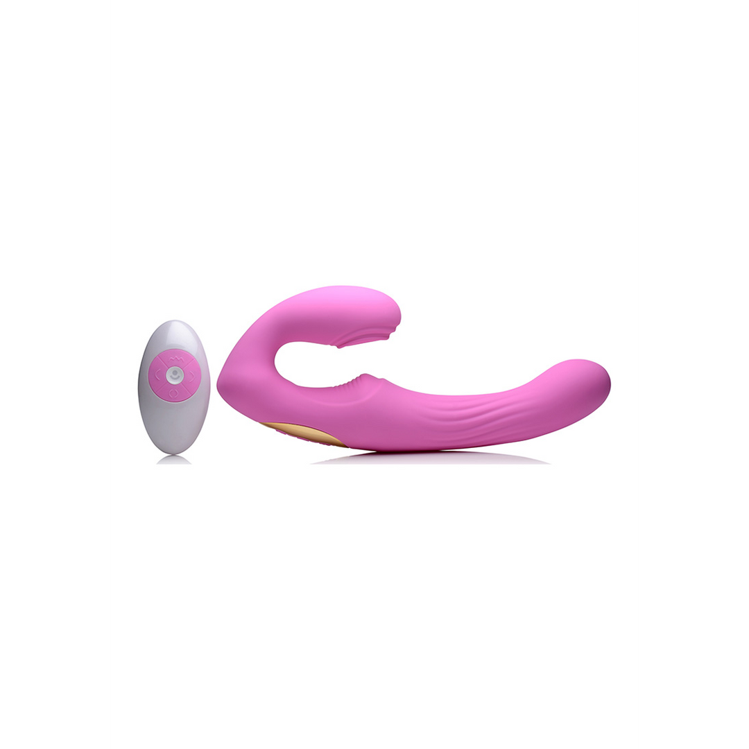 XR Brands - U-Pulse - Siliconen Pulsatie en Vibrerende Strapless Strap-On