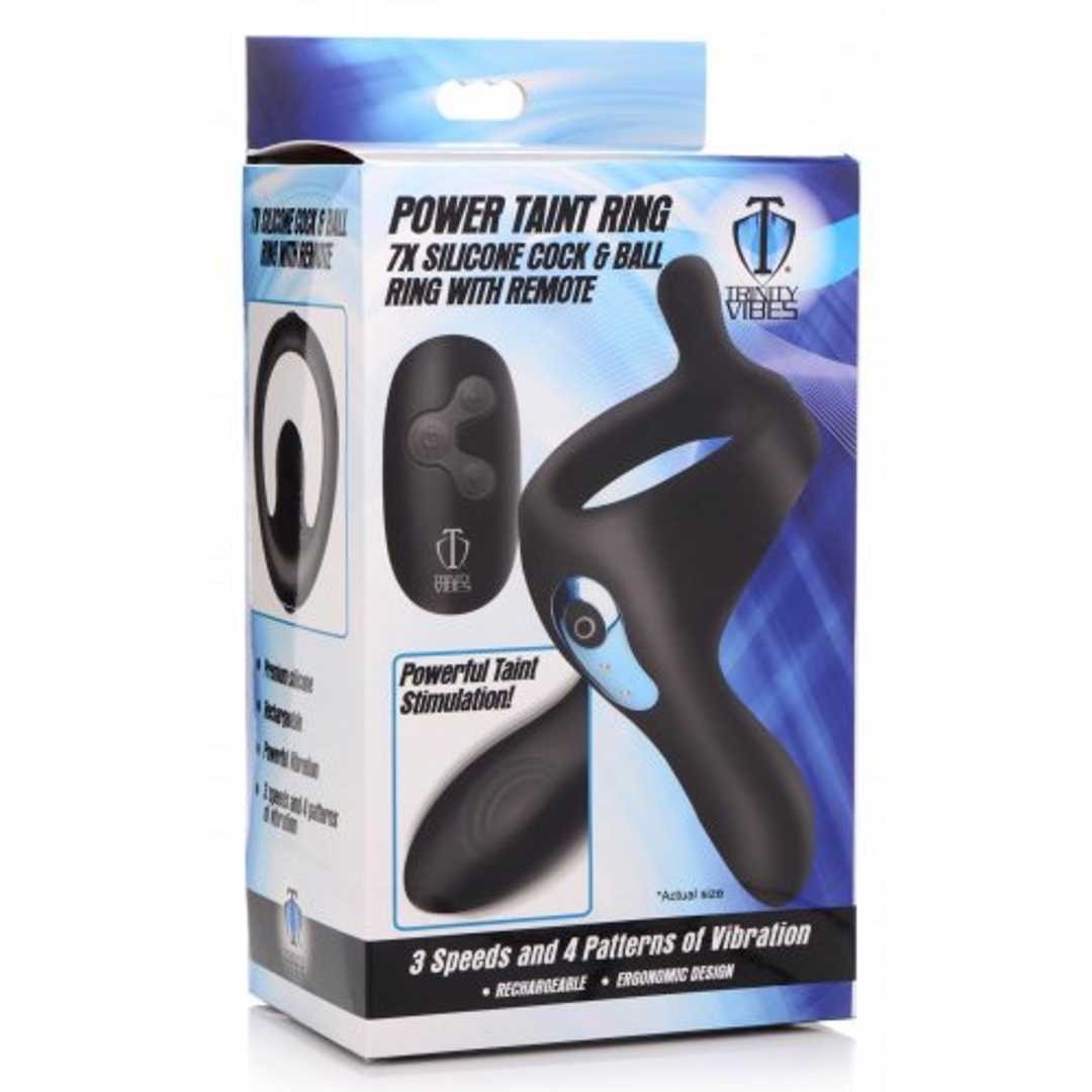 Trinity Vibes - Power Taint - Siliconen Cock- en Ballring met Afstandsbediening
