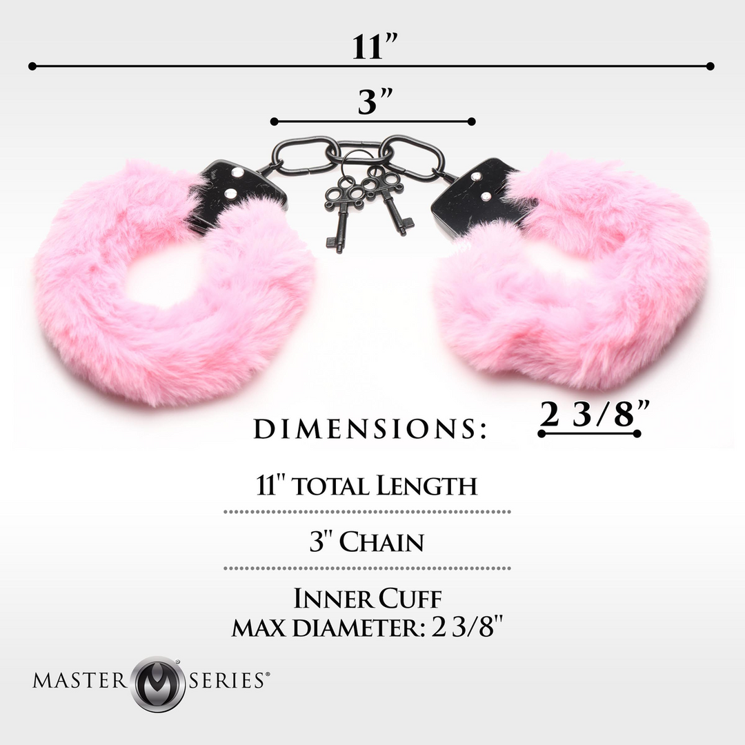 Master Series - Cuffed in Fur - Furry Handcuffs - Roze