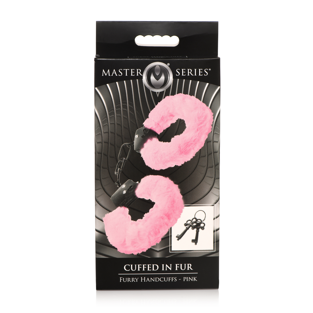 Master Series - Cuffed in Fur - Furry Handcuffs - Roze
