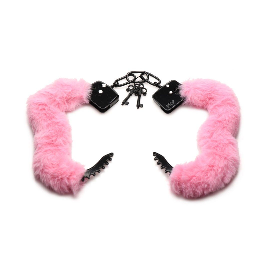 Master Series - Cuffed in Fur - Furry Handcuffs - Roze
