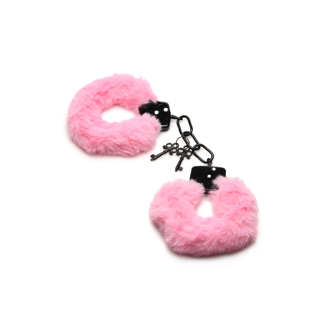 Master Series - Cuffed in Fur - Furry Handcuffs - Roze